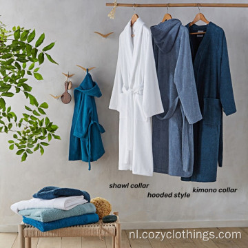 Organic Cotton Luxury Hotel Bath Robe Set Custom